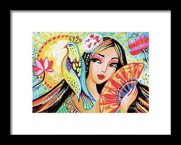 Kimono Woman Framed Print featuring the painting Sun Rise by Eva Campbell