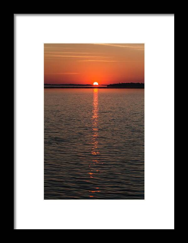 Sunrise Framed Print featuring the photograph Sun Tail on Boy Lake by Patti Deters