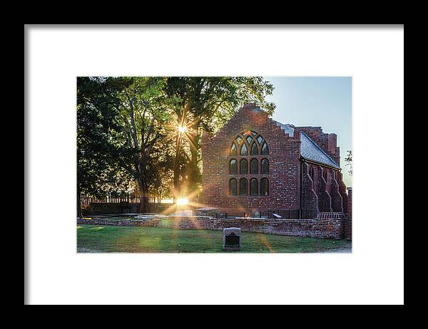 Church Framed Print featuring the photograph Sunbursts at the Memorial Church by Rachel Morrison