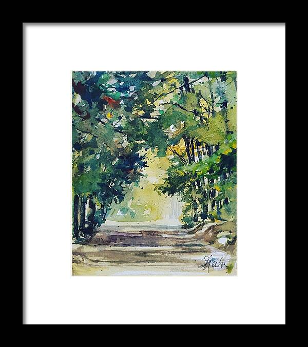 Landscape Framed Print featuring the painting Sunday Drive by Sheila Romard