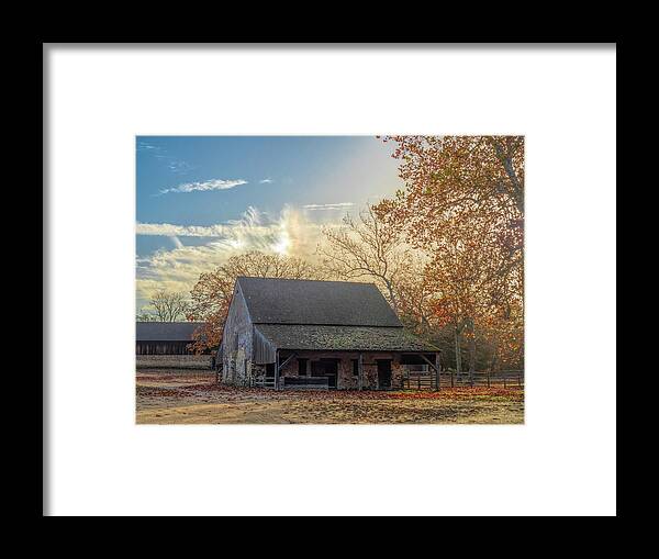 Barn Framed Print featuring the photograph Sundog Rainbow Over The Horse Barn by Kristia Adams