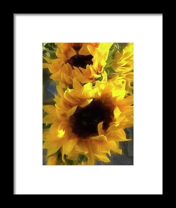  Framed Print featuring the digital art Sunflower 2020 by Cindy Greenstein