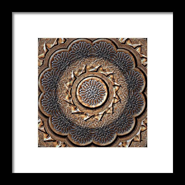 Wood Framed Print featuring the digital art Sunflower Wood by David Manlove