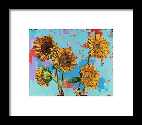 Sunflowers Framed Print featuring the painting Sunflowers #12 by David Palmer