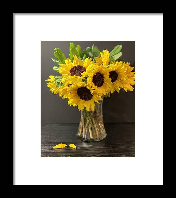 Sunflowers Framed Print featuring the photograph Sunflowers from my Brother by Juliette Becker