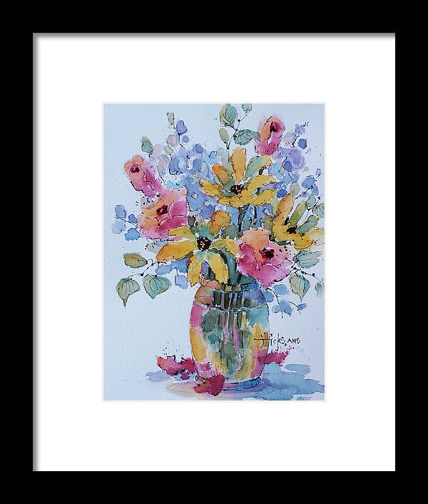 Sunny Framed Print featuring the painting Sunny Bouquet by Joyce Hicks