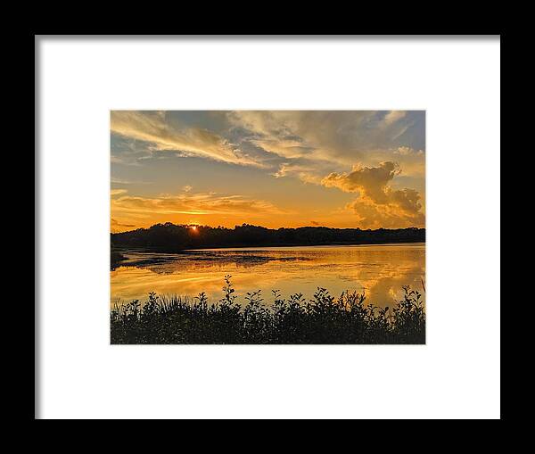  Framed Print featuring the photograph Sunny Lake Park Sunset by Brad Nellis