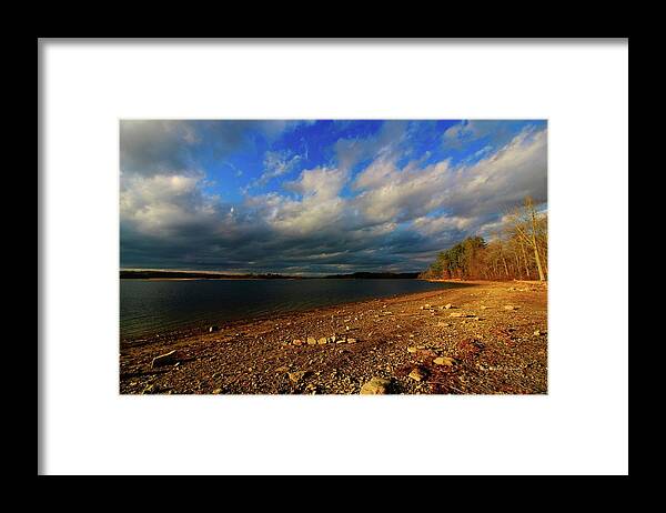 Landscape Framed Print featuring the photograph Sunny Shore by Mary Walchuck