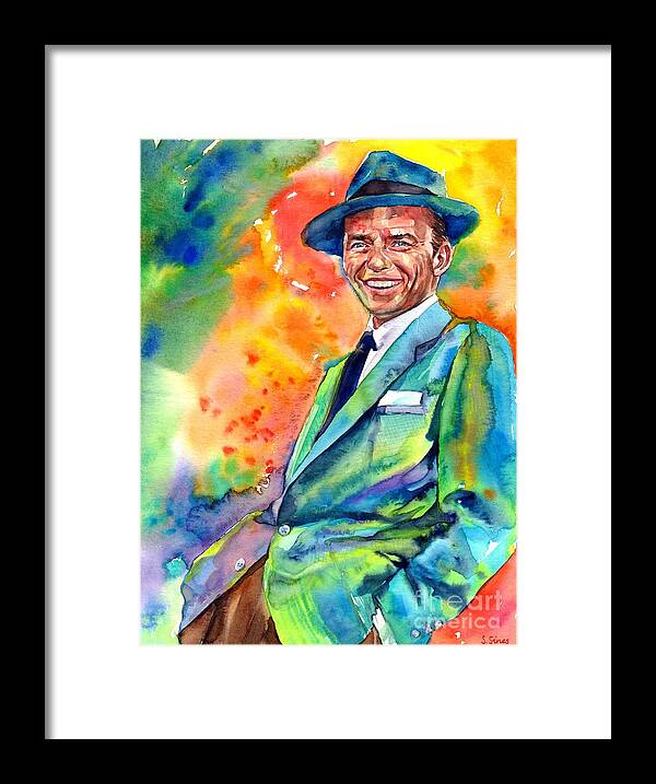 Frank Sinatra Framed Print featuring the painting Sunny Sinatra by Suzann Sines