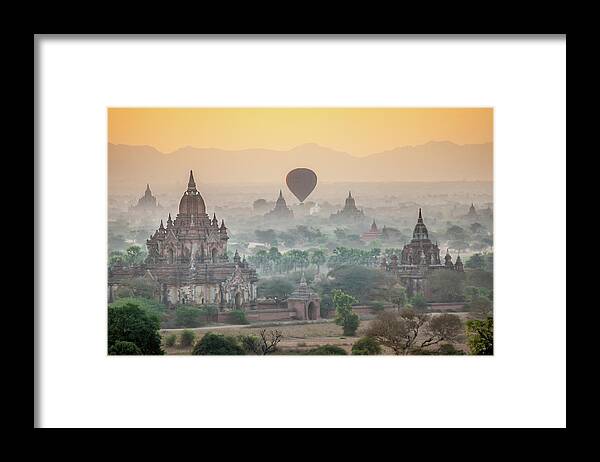 Sunrise Framed Print featuring the photograph Sunrise at Bagan by Arj Munoz