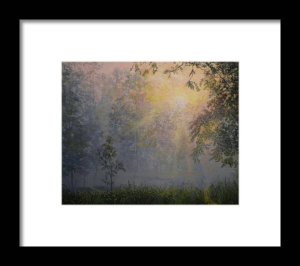 Sunrise Framed Print featuring the painting Sunrise at Schoonover by Charles Owens