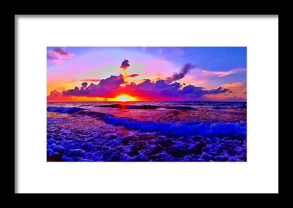 Sunrise Framed Print featuring the photograph Sunrise Beach 1058 by Rip Read