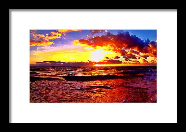 Sunrise Framed Print featuring the photograph Sunrise Beach 1070 by Rip Read
