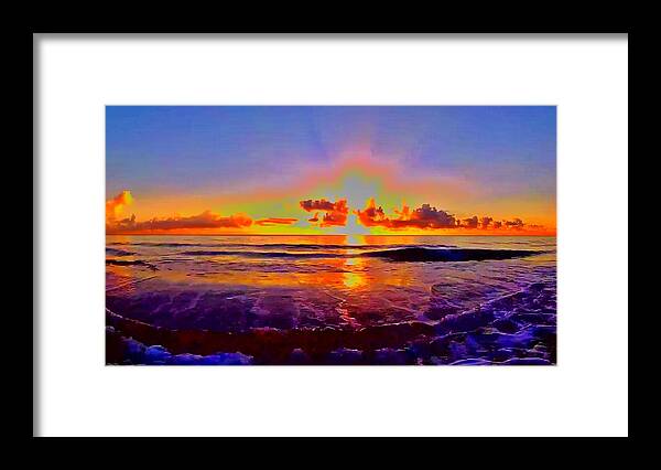 Sunrise Framed Print featuring the photograph Sunrise Beach 307 by Rip Read
