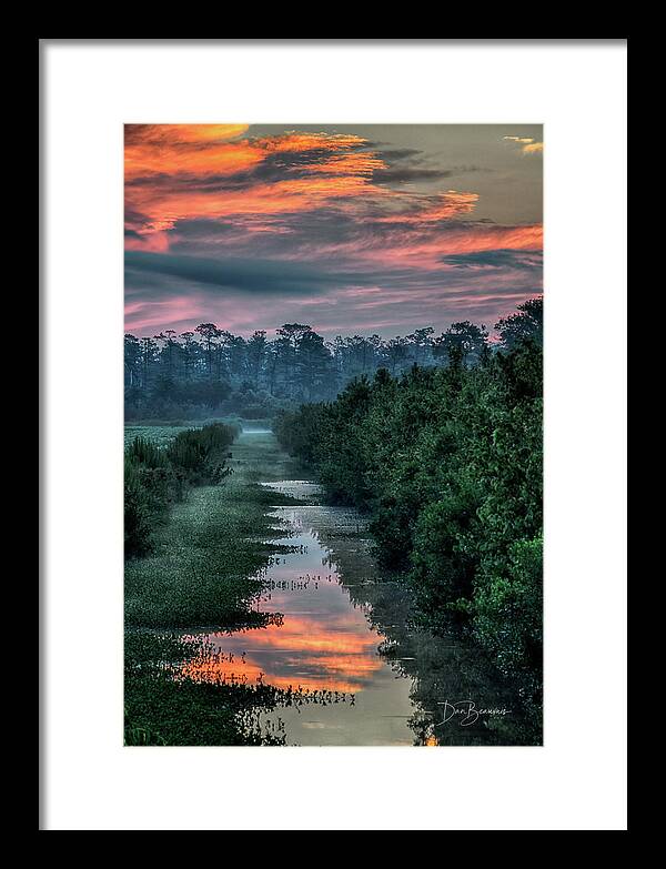 Sunrise Framed Print featuring the photograph Sunrise Canal #4935 by Dan Beauvais