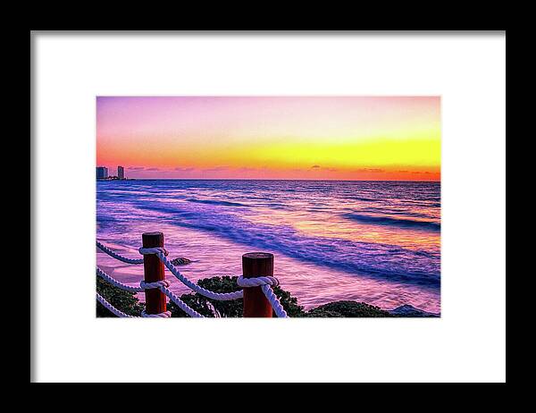 Cancun Framed Print featuring the photograph Sunrise in Cancun by Tatiana Travelways