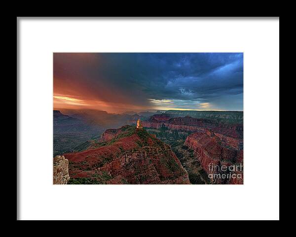 Dave Welling Framed Print featuring the photograph Sunrise North Rim Grand Canyon Arizona by Dave Welling