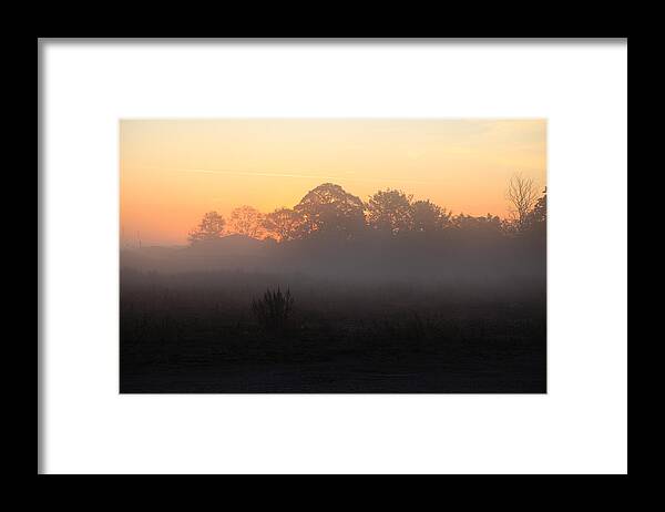Outdoors Framed Print featuring the photograph Sunrise on a misty morning by Pejft