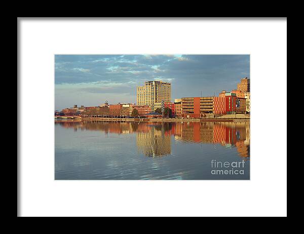 Sunrise Framed Print featuring the photograph Sunrise on Fort Industry Square Toledo Ohio 4986 by Jack Schultz