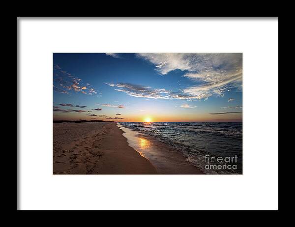 Sun Framed Print featuring the photograph Sunrise on Opal Beach, Pensacola Beach, Florida by Beachtown Views