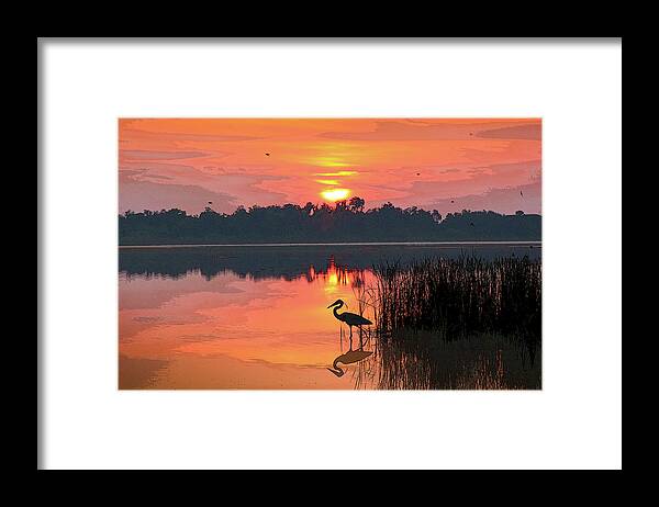Sunrise Framed Print featuring the photograph Sunrise Over Lake Smart by Robert Carter