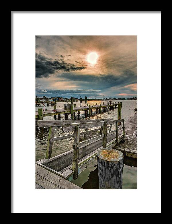 North Carolina Framed Print featuring the photograph Sunrise Over Silver Lake Outer Banks by Dan Carmichael