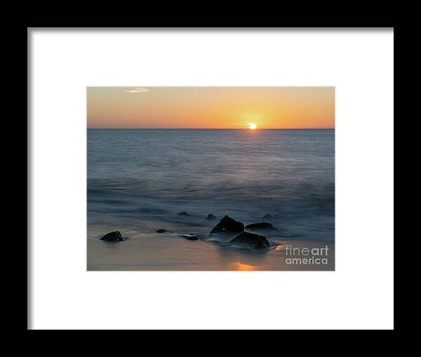 Ocean City Framed Print featuring the photograph Sunrise over the ocean by Izet Kapetanovic
