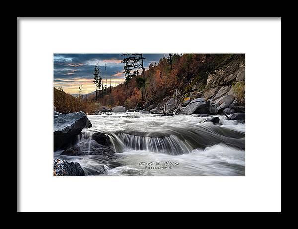 Sunrise Framed Print featuring the photograph Sunrise Rapids by Devin Wilson
