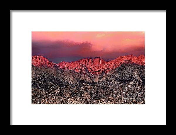 Dave Welling Framed Print featuring the photograph Sunrise Storm Alabama Hills California by Dave Welling