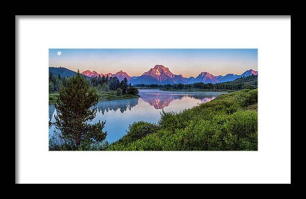 National Park Framed Print featuring the photograph Sunriset at Oxbow Bend by Larey McDaniel