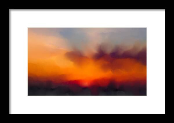 Sunset Framed Print featuring the mixed media Sunset abstract by Faa shie