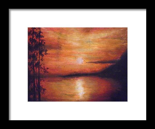 Sunset Framed Print featuring the painting Sunset Addiction by Jen Shearer