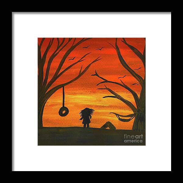 Sunset Framed Print featuring the painting Sunset Adventure by Lisa Neuman