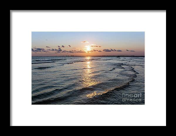 Sun Framed Print featuring the photograph Sunset and Waves, Pensacola Pass by Beachtown Views