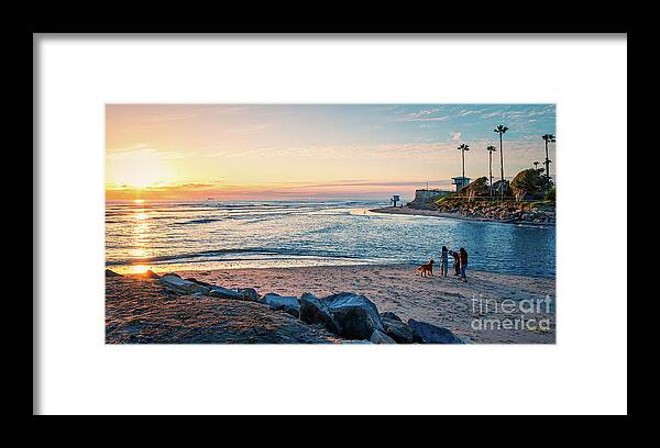 Beach Framed Print featuring the photograph Sunset at Cardiff-by-the-Sea by David Levin