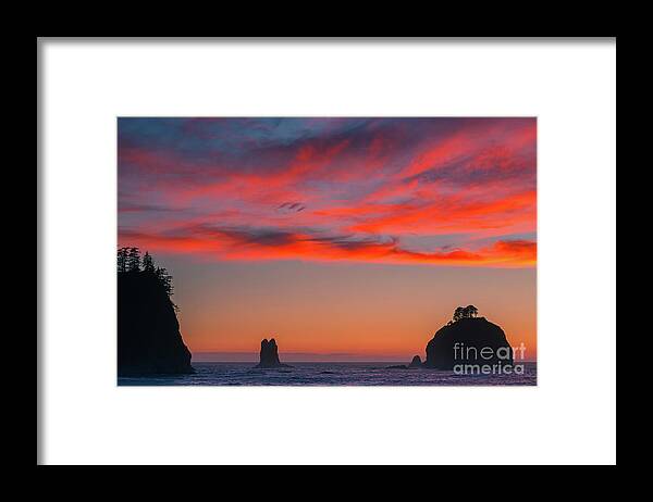 Photography Framed Print featuring the photograph Sunset at La Push Beach by Henk Meijer Photography