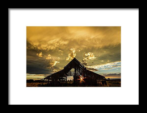 Barn Framed Print featuring the photograph Sunset at Mapleton Barn by Wesley Aston