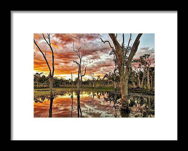 Sunset View Framed Print featuring the photograph Sunset at Minnamoolka 3 by Joan Stratton