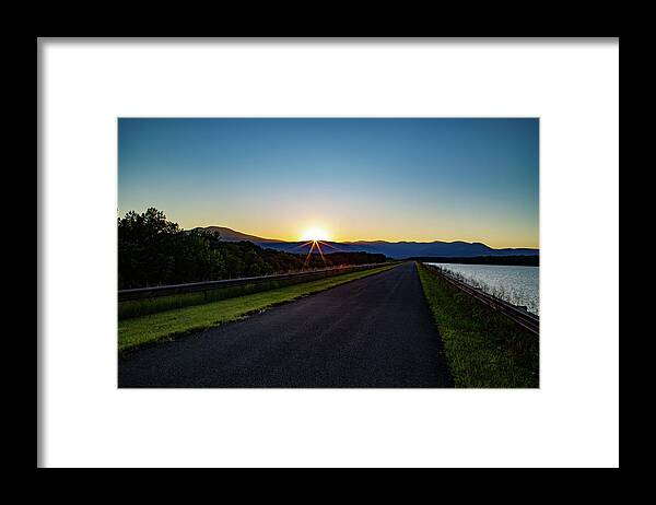 Reservoir Framed Print featuring the photograph Sunset at the Ashokan Reservoir by Cindy Robinson