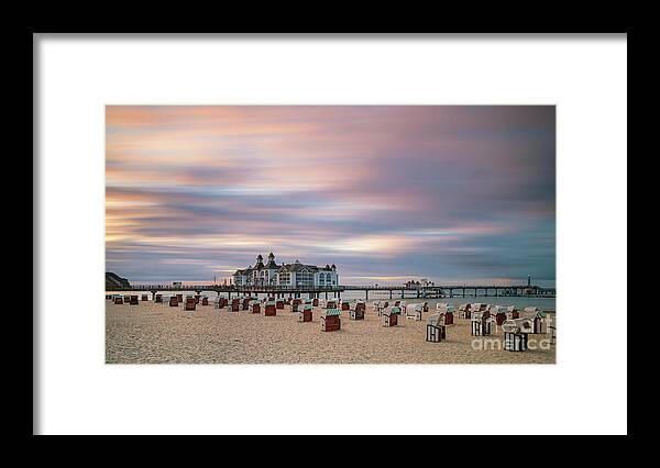 Sellin Framed Print featuring the photograph Sunset at the Sellin Pier 2 by Henk Meijer Photography