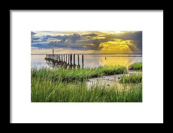  Framed Print featuring the photograph Sunset at the St. Marks Lighthouse by Charles LeRette