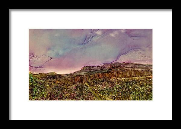 Bright Framed Print featuring the painting Sunset at Wild Rivers by Angela Marinari
