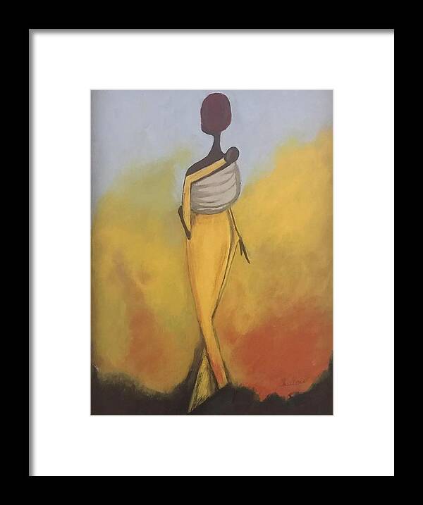  Framed Print featuring the painting Sunset Babe by Charles Young