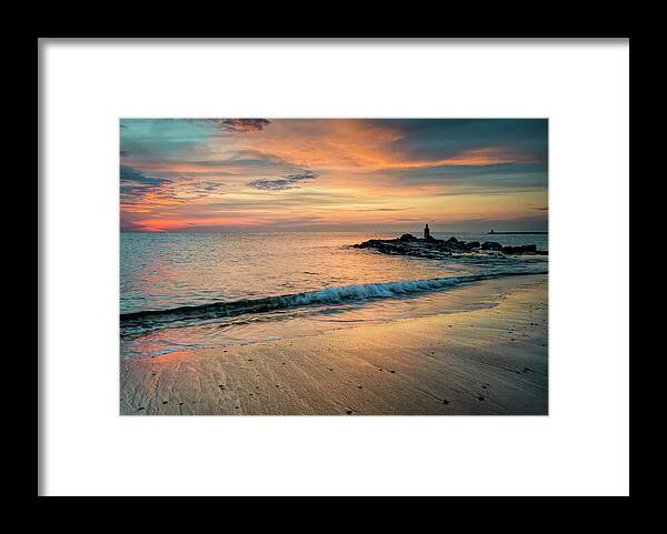 Sunset Framed Print featuring the photograph Sunset by the sea by Marjolein Van Middelkoop