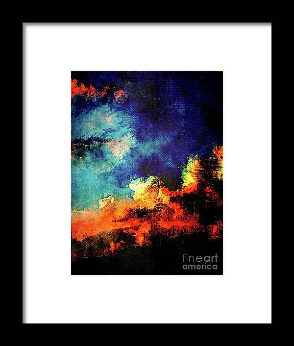 Sunset Framed Print featuring the digital art Sunset Clouds by Phil Perkins