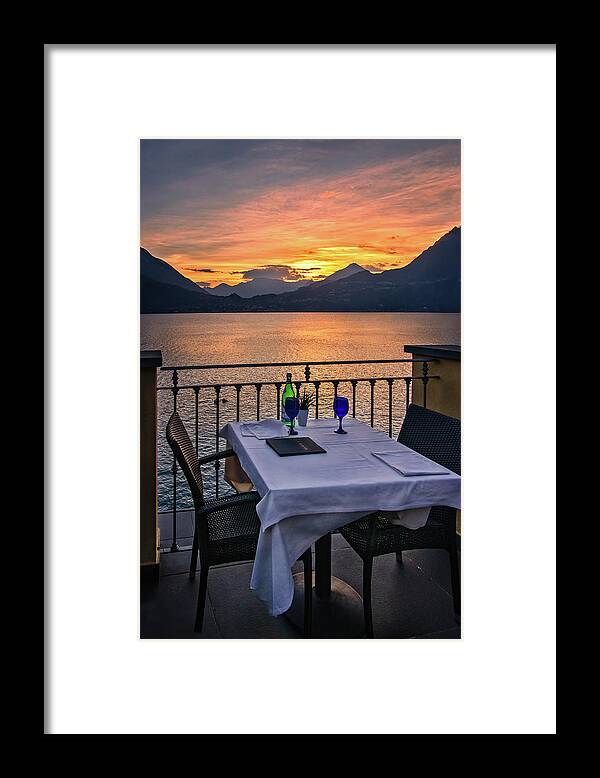 Sunset Dining Framed Print featuring the photograph Sunset Dining by Carolyn Derstine