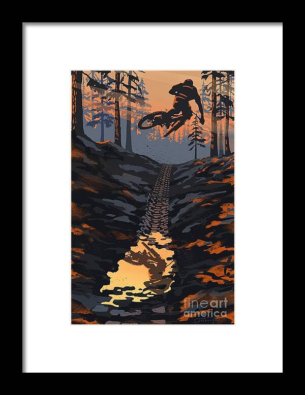 Cycling Art Framed Print featuring the painting Dirt Jumper by Sassan Filsoof