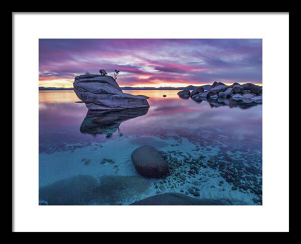 Lake Framed Print featuring the photograph Sunset Glass by Martin Gollery