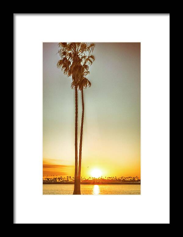 Sunset Framed Print featuring the photograph Sunset Goodbye From Mission Bay Park San Diego California by Joseph S Giacalone