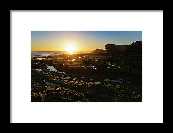 Beach Sunset Framed Print featuring the photograph Sunset in Gale Beach. Albufeira, Portugal by Angelo DeVal